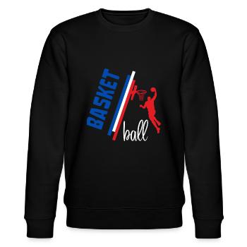 Basketball Bleu Blanc Rouge France - Sweat bio CHANGER Stanley/Stella Unisexe - noir - Devant - Nik (191cm) & Marisol (170cm)