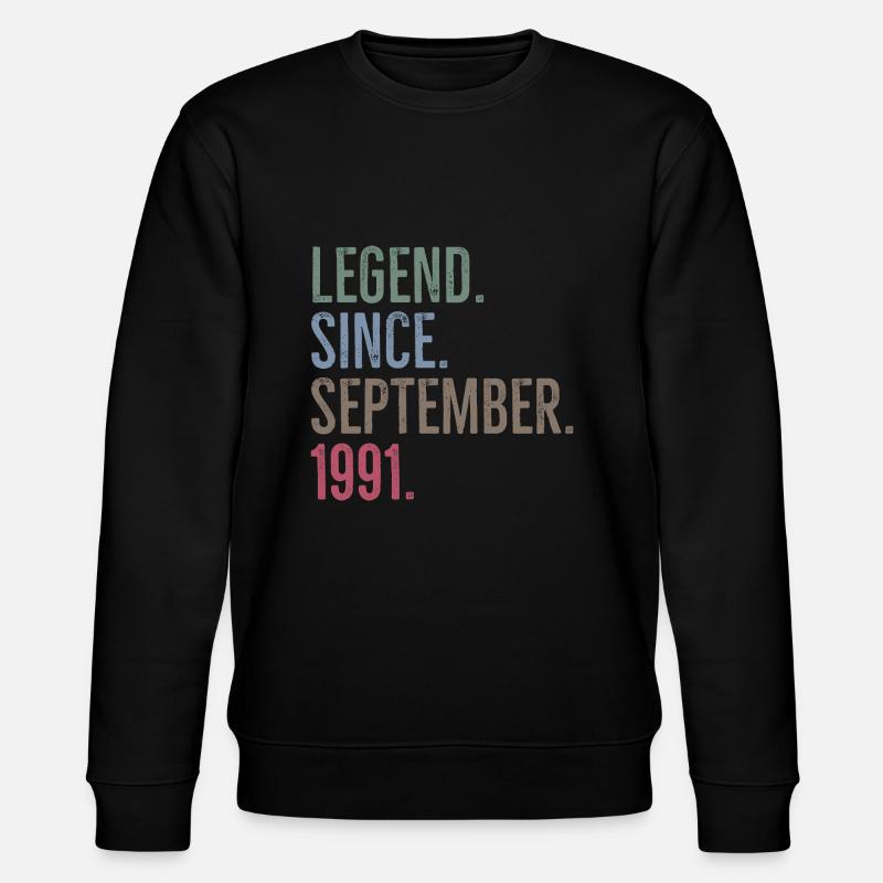 Legend Since September 1991 - Stanley/Stella CHANGER Unisex Organic Sweatshirt - black