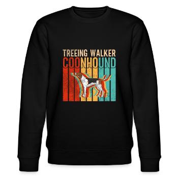 Treeing Walker Coonhound - Stanley/Stella CHANGER Unisex Organic Sweatshirt - black - Front - Nik (191cm) & Marisol (170cm)
