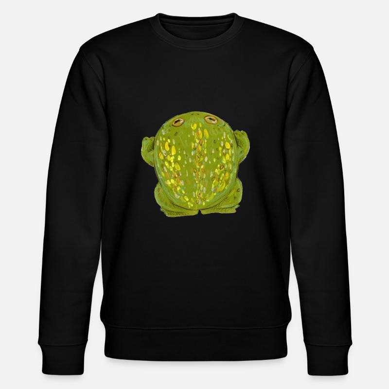 Frosch Kröte grasgrün - Stanley/Stella Unisex Bio-Sweatshirt CHANGER  - Schwarz
