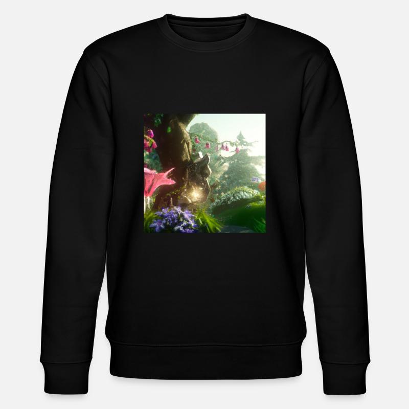 Magischer Wald - Stanley/Stella Unisex Bio-Sweatshirt CHANGER  - Schwarz