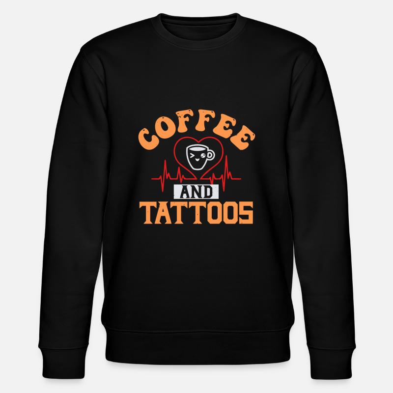 COFFFEE IST LOVE TATTOOS - Stanley/Stella Unisex Bio-Sweatshirt CHANGER  - Schwarz