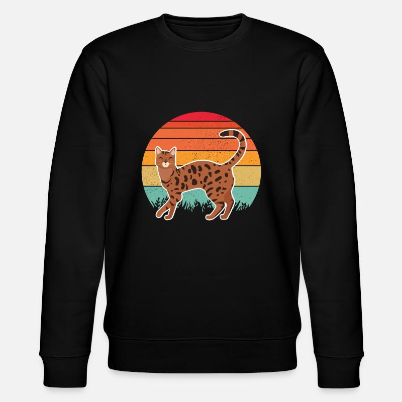 Chat BENGAL rétro - Sweat bio CHANGER Stanley/Stella Unisexe - noir