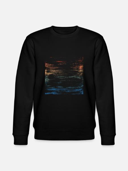 Retro Rainbow Distressed Brushstrokes - Stanley/Stella CHANGER Unisex Organic Sweatshirt - black