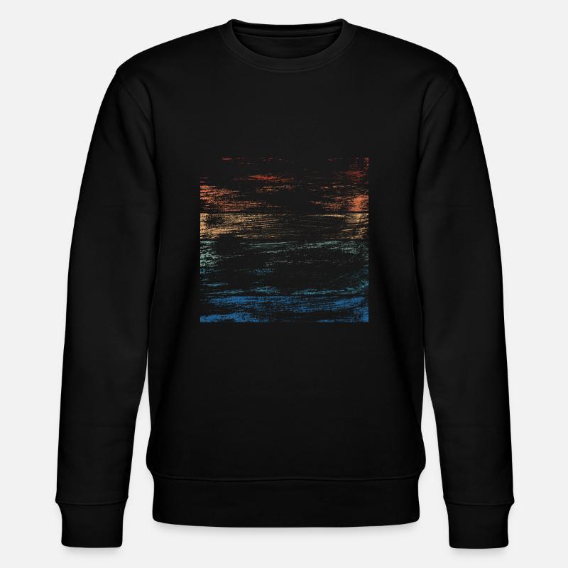 Retro Regenbogen Distressed Pinselstriche - Stanley/Stella Unisex Bio-Sweatshirt CHANGER - Schwarz