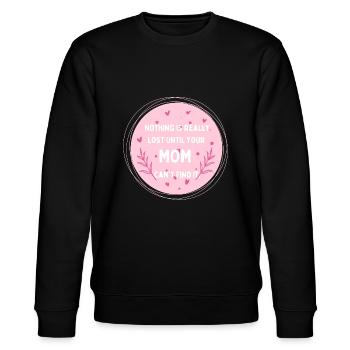 Nichts ist verloren, erst wenn Mom es nicht findet - Stanley/Stella Unisex Bio-Sweatshirt CHANGER  - Schwarz - Vorne - Nik (191cm) & Marisol (170cm)