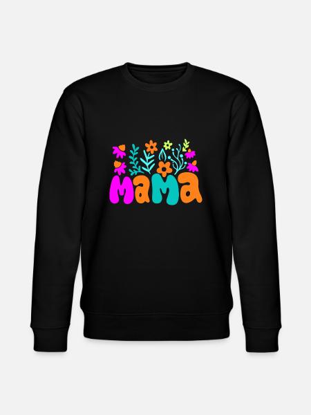 Muttertag Retro Mama Blumen - Stanley/Stella Unisex Bio-Sweatshirt CHANGER  - Schwarz