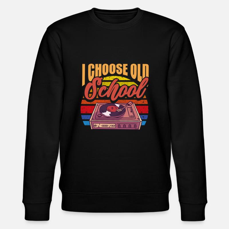 I choose old school - Stanley/Stella Unisex Bio-Sweatshirt CHANGER  - Schwarz