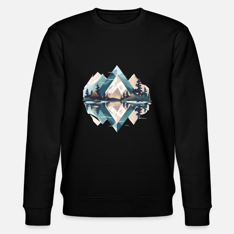 Minimalistic Mountains - Stanley/Stella CHANGER Unisex Organic Sweatshirt - black