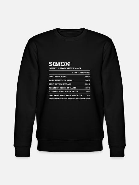 Simon Großer Mann First Name - Stanley/Stella CHANGER Unisex Organic Sweatshirt - black