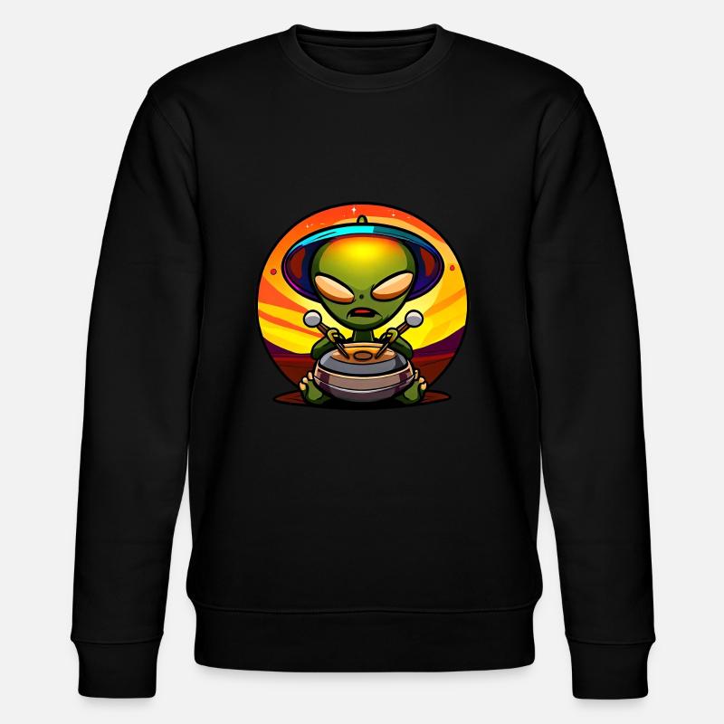 Alien Handpan Player - Stanley/Stella CHANGER Unisex Organic Sweatshirt - black