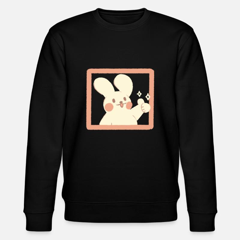 Daumen hoch Hase - Stanley/Stella Unisex Bio-Sweatshirt CHANGER  - Schwarz