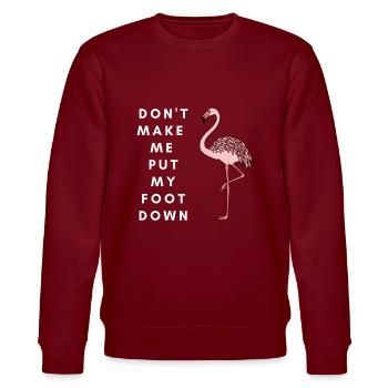 Flamingo pied vers le bas drôle Design - Sweat bio CHANGER Stanley/Stella Unisexe - bordeaux - Devant - Nik (191cm) & Marisol (170cm)