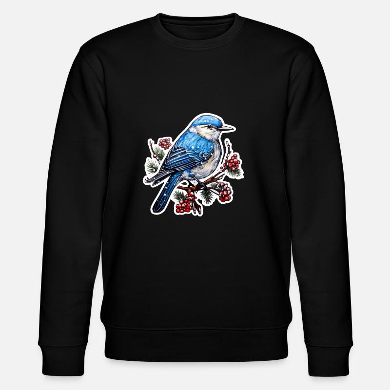 Winterlicher Vogel - Stanley/Stella Unisex Bio-Sweatshirt CHANGER  - Schwarz