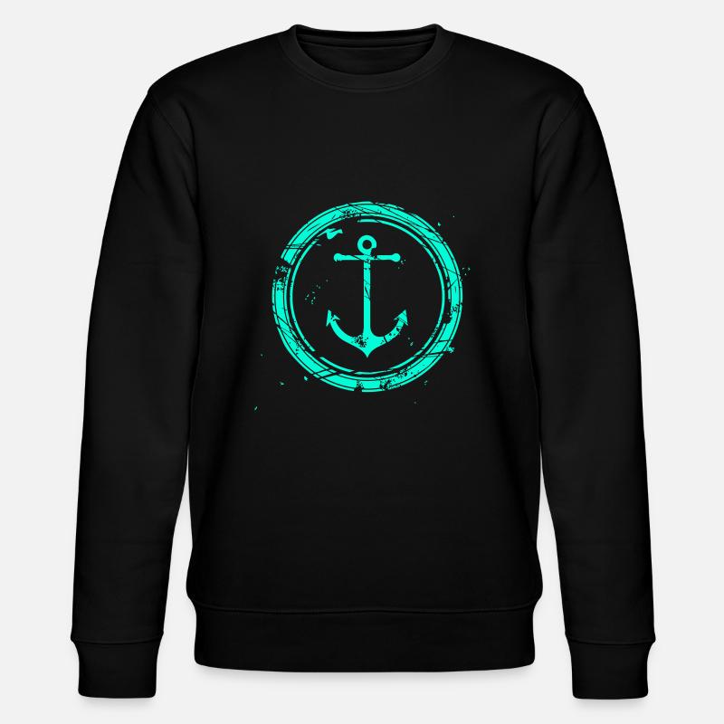 Maritimes Anker Motiv - Stanley/Stella Unisex Bio-Sweatshirt CHANGER  - Schwarz