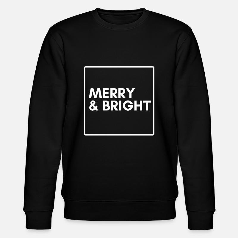 Merry & Bright: Moderner Weihnachtspullover - Stanley/Stella Unisex Bio-Sweatshirt CHANGER  - Schwarz