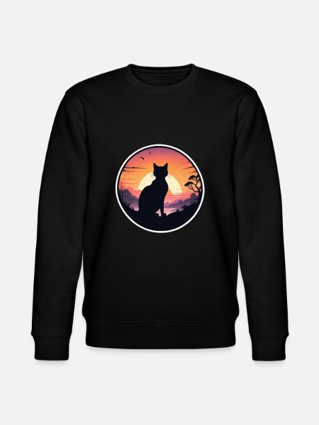 Cat, Landscape & Sunset - Stanley/Stella CHANGER Unisex Organic Sweatshirt - black