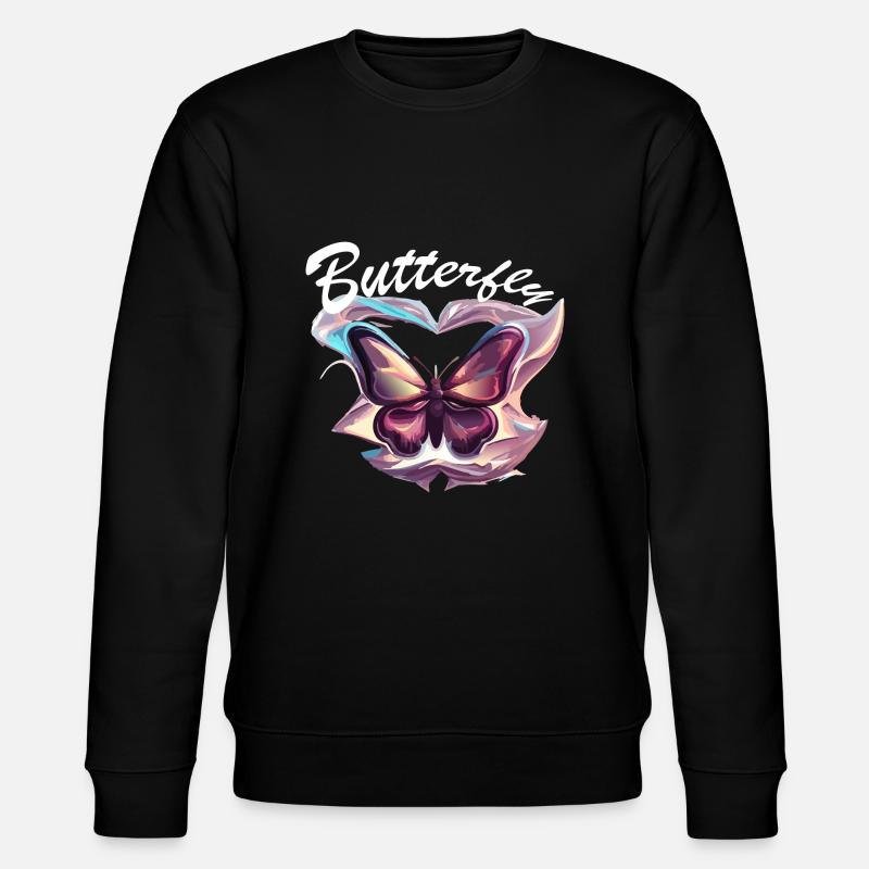 Chrom Schmetterling - Stanley/Stella Unisex Bio-Sweatshirt CHANGER  - Schwarz