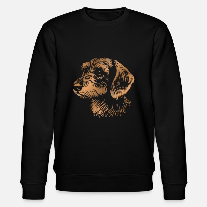 wire-haired dachshund wire-haired dachshund drawing head bronze - Stanley/Stella CHANGER Unisex Organic Sweatshirt - black