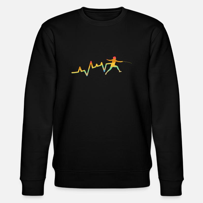 Fechter Herzschlag Fechten - Stanley/Stella Unisex Bio-Sweatshirt CHANGER  - Schwarz