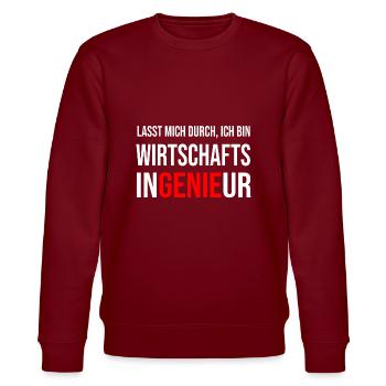 Wirtschaftsingenieur Genie Geschenkidee - Stanley/Stella Unisex Bio-Sweatshirt CHANGER  - Burgunderrot - Vorne - Nik (191cm) & Marisol (170cm)