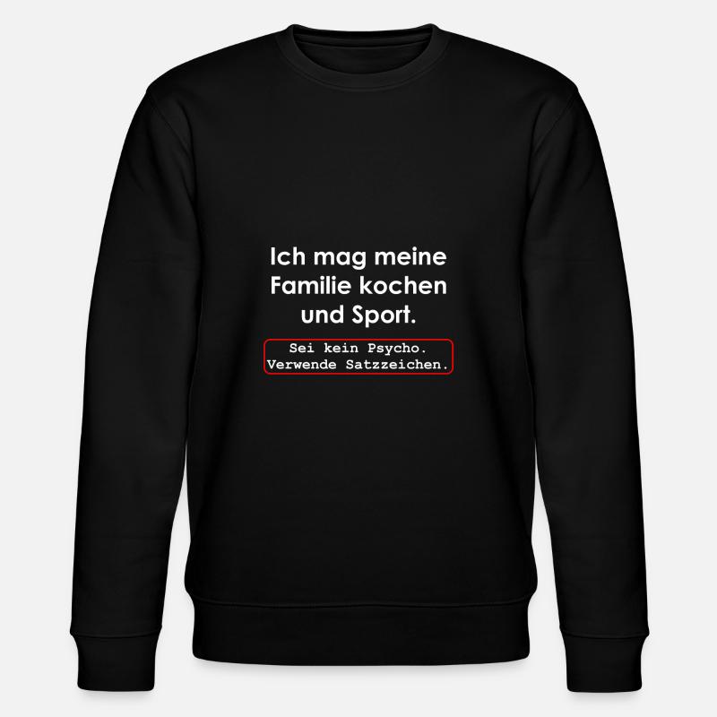 Verwende Satzzeichen - Stanley/Stella Unisex Bio-Sweatshirt CHANGER  - Schwarz