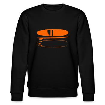 surfboard - Stanley/Stella CHANGER Unisex Organic Sweatshirt - black - Front - Nik (191cm) & Marisol (170cm)