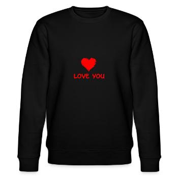 Love you - Stanley/Stella Unisex Bio-Sweatshirt CHANGER  - Schwarz - Vorne - Nik (191cm) & Marisol (170cm)