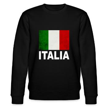 Italienische Flagge - Stanley/Stella Unisex Bio-Sweatshirt CHANGER  - Schwarz - Vorne - Nik (191cm) & Marisol (170cm)