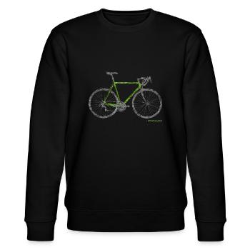 Roadbike Kleeblatt gruen - Stanley/Stella Unisex Bio-Sweatshirt CHANGER  - Schwarz - Vorne - Nik (191cm) & Marisol (170cm)