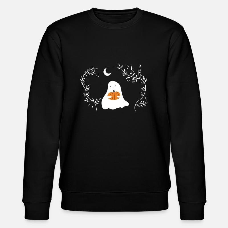 Ghost with pumpkin - Stanley/Stella CHANGER Unisex Organic Sweatshirt - black