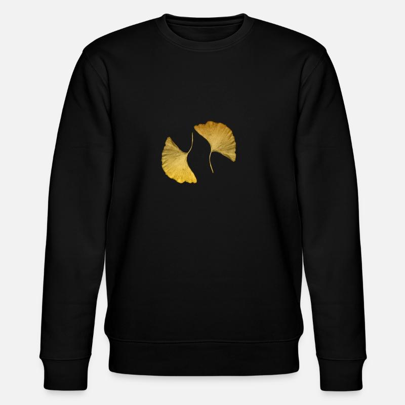 goldene Ginkgo Blätter - Stanley/Stella Unisex Bio-Sweatshirt CHANGER  - Schwarz
