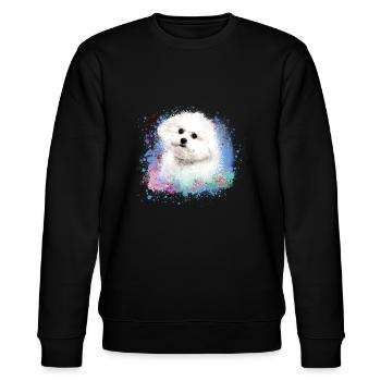 bichon frisé, maltais, chien, graffiti, doodle - Sweat bio CHANGER Stanley/Stella Unisexe - noir - Devant - Nik (191cm) & Marisol (170cm)