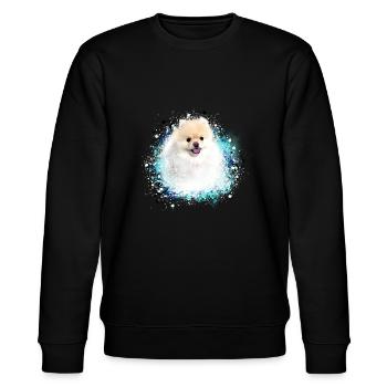 pomerian, pointed ,malteser,dog, graffiti,painting - Stanley/Stella CHANGER Unisex Organic Sweatshirt - black - Front - Nik (191cm) & Marisol (170cm)