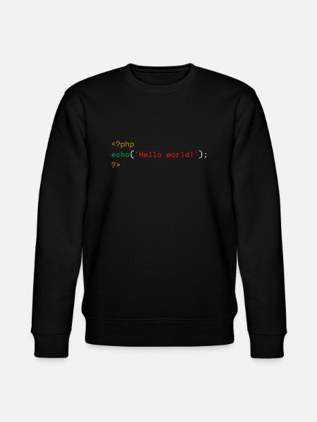 PHP Hello World - Stanley/Stella CHANGER Unisex Organic Sweatshirt - black