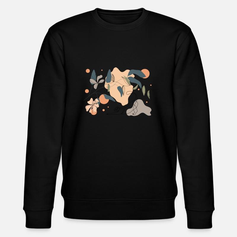 Frühling, Katze und Blumen - Stanley/Stella Unisex Bio-Sweatshirt CHANGER  - Schwarz