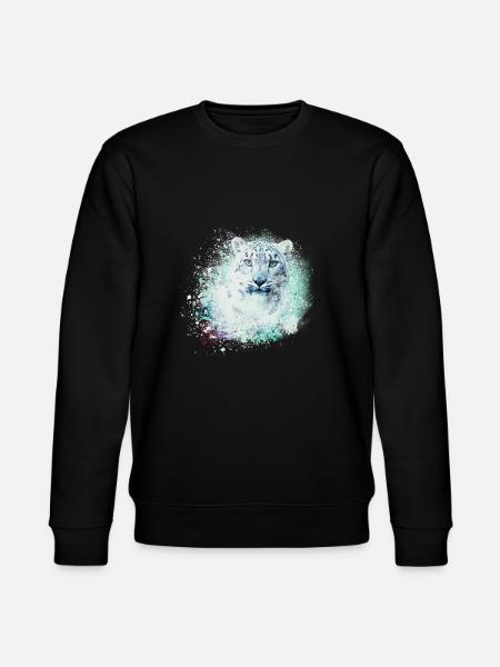 schneeleopard,katze,leopard,grün,wildkatze - Stanley/Stella Unisex Bio-Sweatshirt CHANGER - Schwarz