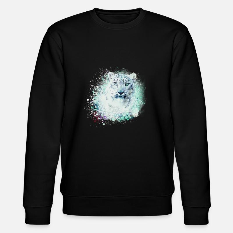 léopard de neige,chat,léopard,vert,chat sauvage - Sweat bio CHANGER Stanley/Stella Unisexe - noir