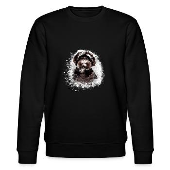Bolonka Zwetna,maltais, graffiti, chien, maltipoo - Sweat bio CHANGER Stanley/Stella Unisexe - noir - Devant - Nik (191cm) & Marisol (170cm)