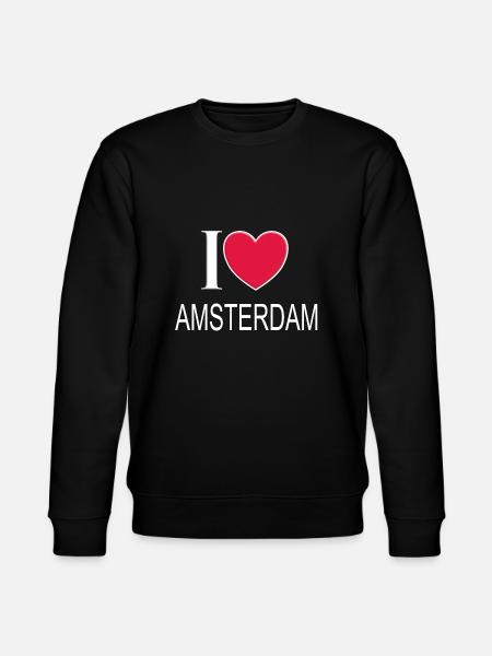 I love Amsterdam - Stanley/Stella CHANGER Unisex Organic Sweatshirt - black