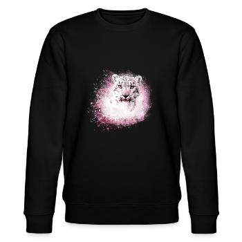 snow leopard,cat,leopard,white,wildcat - Stanley/Stella CHANGER Unisex Organic Sweatshirt - black - Front - Nik (191cm) & Marisol (170cm)