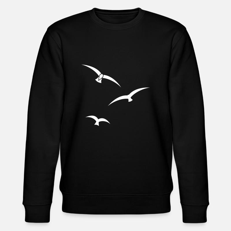 Drei Vögel Silhouette - Stanley/Stella Unisex Bio-Sweatshirt CHANGER  - Schwarz