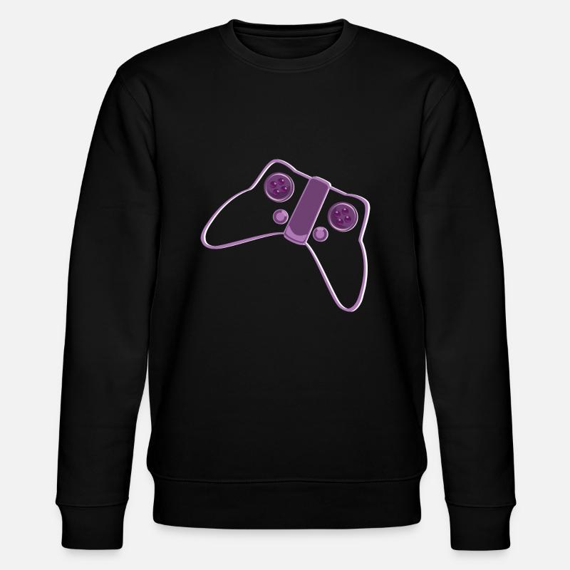 Controller Pink Purple - Stanley/Stella CHANGER Unisex Organic Sweatshirt - black
