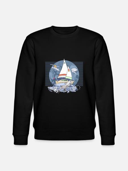 Sailboat - Stanley/Stella CHANGER Unisex Organic Sweatshirt - black