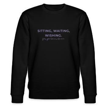 Human Design Projektor "Sitting, Waiting, Wishing. - Stanley/Stella Unisex Bio-Sweatshirt CHANGER  - Schwarz - Vorne - Nik (191cm) & Marisol (170cm)