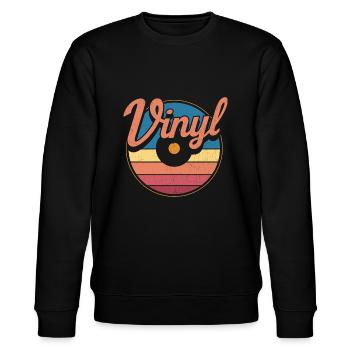 colourful vinyl Design for a vinyl collector - Stanley/Stella CHANGER Unisex Organic Sweatshirt - black - Front - Nik (191cm) & Marisol (170cm)