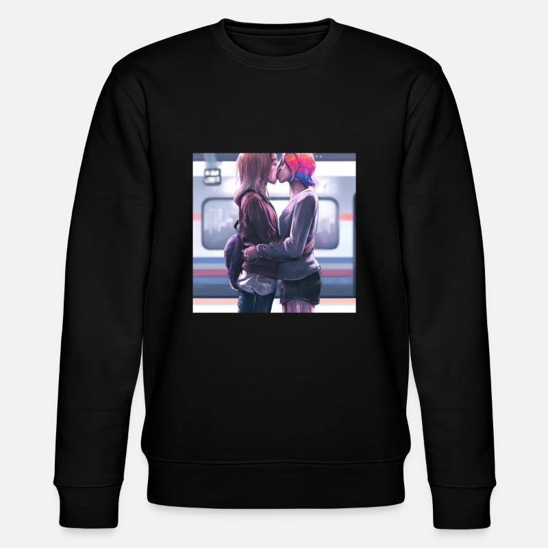 LGBT Queer Kuss 🌈🌈 - Stanley/Stella Unisex Bio-Sweatshirt CHANGER  - Schwarz