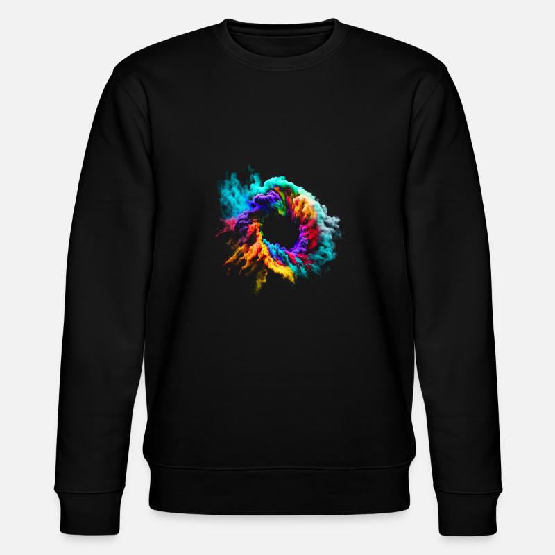 Bunte Staubwolken-Explosion - Stanley/Stella Unisex Bio-Sweatshirt CHANGER  - Schwarz