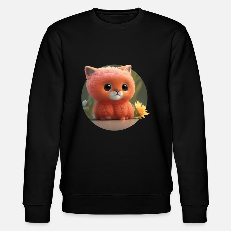 Blumenkatze - Stanley/Stella Unisex Bio-Sweatshirt CHANGER  - Schwarz