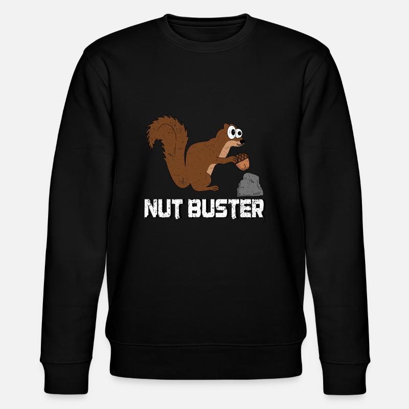 Nut Buster, Funny Squirrel Pun - Stanley/Stella CHANGER Unisex Organic Sweatshirt - black